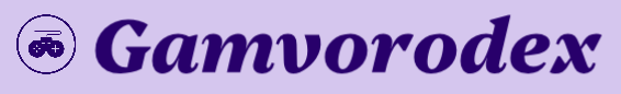 Logo and name 'Gamvorodex' in purple on a light purple background